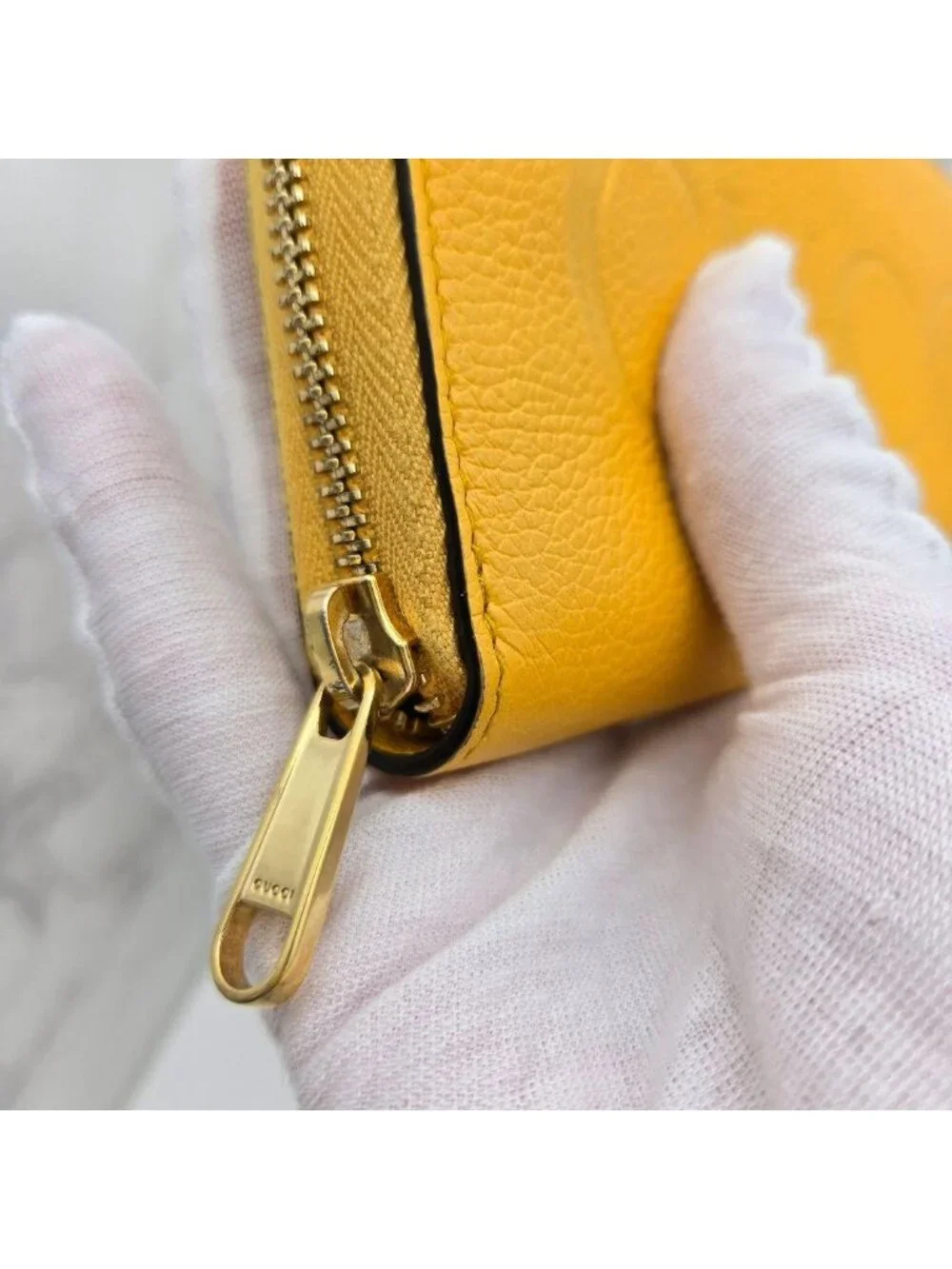 ★SOLD★ Gucci Logo Wallet Yellow Leather - Picture 4 of 14